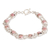 Rhodonite link bracelet, 'Compassionate Rose' - Natural Rhodonite Bracelet