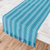 Cotton table runner, 'Tecpan Tradition' - Striped Blue Table Runner