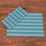 Cotton placemats, 'Tecpan Tradition' (set of 6) - Blue Striped Placemats (Set of 6)