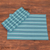 Manteles individuales de algodón, 'Tecpan Tradition' (juego de 6) - Manteles individuales a rayas azules (juego de 6)