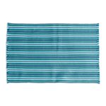 Cotton placemats, 'Tecpan Tradition' (set of 6) - Blue Striped Placemats (Set of 6)