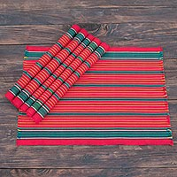 Featured review for Cotton placemats, Red Christmas (set of 6)