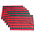 Cotton placemats, 'Red Christmas' (set of 6) - Handloomed Christmas Placemats (Set of 6)