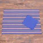 Cotton table linen set, 'Solola Blue' (set for 6) - Blue/Multi Table Linen Set (Set for 6)