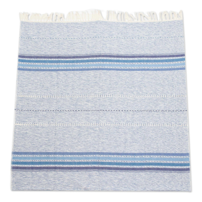 Cotton tablecloth, 'Comalapa Blues' - Blue Tablecloth