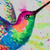 'Bunte Lichter' - Kolibri-Malerei in Aquarell auf Papier