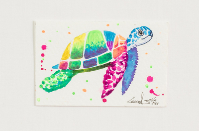Colorful Sea Turtle Painting