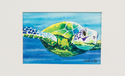 Sea Turtle Watercolor Painting