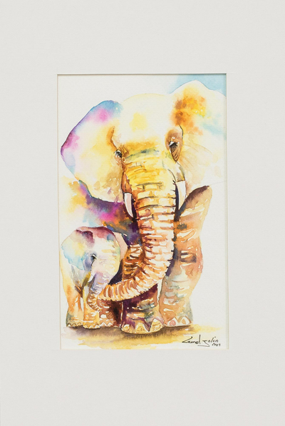 Original Elephant Watercolor Painting
