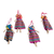 Cotton ornaments, 'Frida's Christmas' (set of 4) - Handcrafted Frida Ornaments (Set of 4)