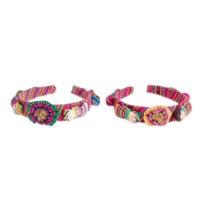 Cotton headbands, 'Pretty Quitapenas' (pair) - Multicoloured Cotton Headbands (Pair)