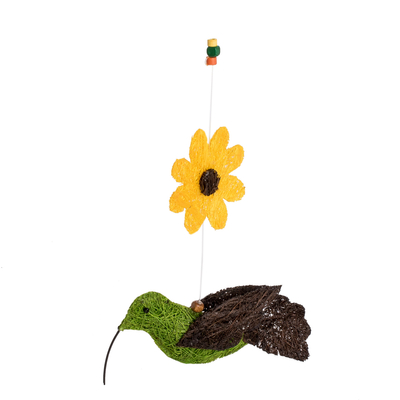 Mobile aus Naturfaser - Costa-ricanisches handgefertigtes Kolibri-Mobile aus Naturfaser
