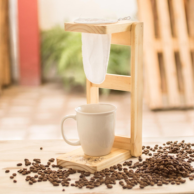 Wood single-serve drip coffee stand, Aromatic Mornings