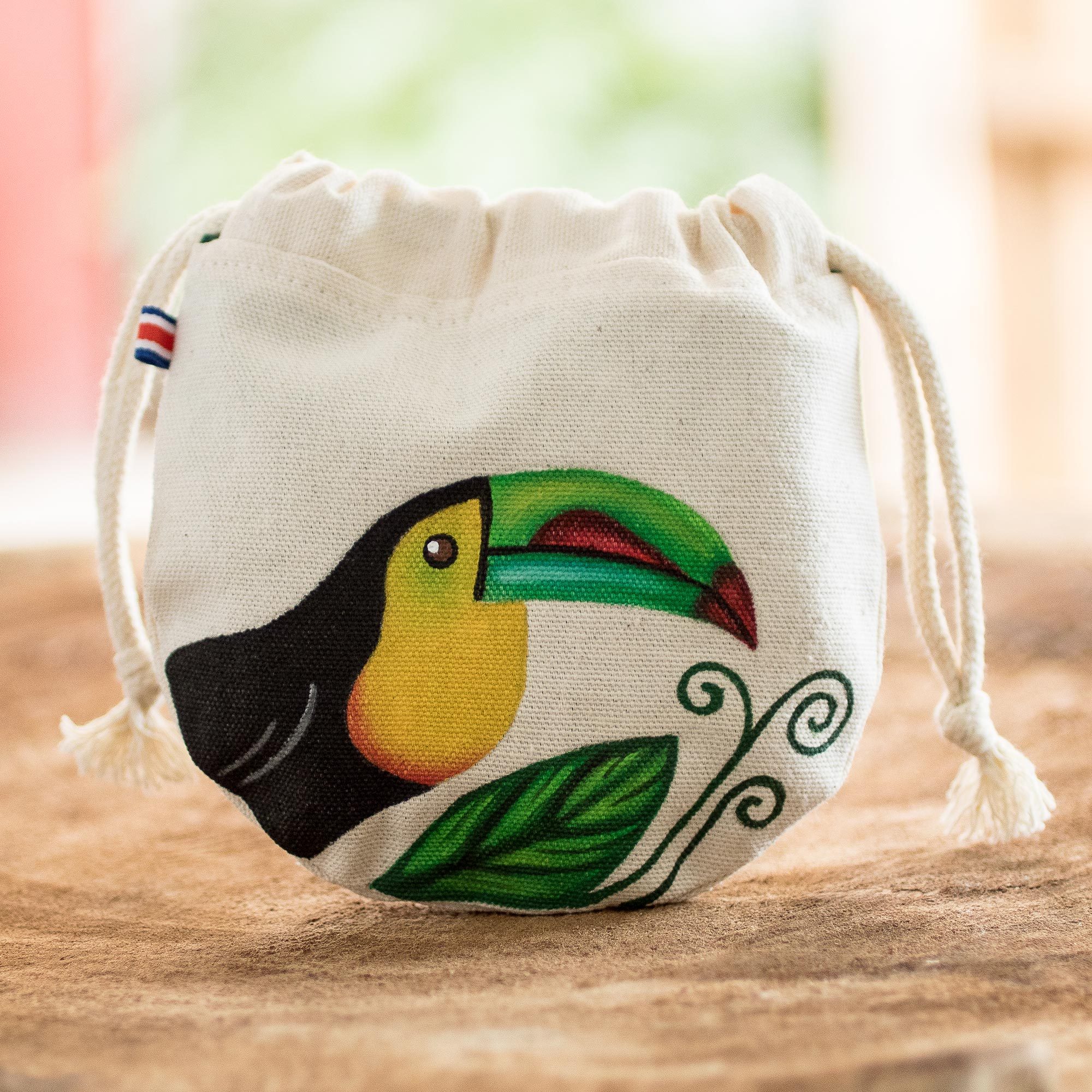 Candie\'s Women\'s Canvas Backpack Bucket Handbag Tropical Toucan Birds Toucan Tropical Drink Tote Bag, Vacation Travel Accessory  main image 3
