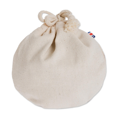 Bolsa de algodón - Bolsito de cordón de algodón con tucán pintado a mano de Costa Rica