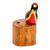 Wood pencil holder, 'Crimson Crested Woodpecker' - Hand Carved Red Crested Woodpecker Bird Wood Pencil Holder