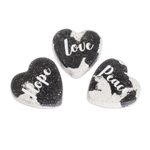 Concrete home accents, 'Peace, Love and Hope' (set of 3) - Handmade Heart Home Accents (Set of 3)