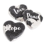Concrete home accents, 'Peace, Love and Hope' (set of 3) - Handmade Heart Home Accents (Set of 3)