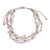 Rose quartz beaded wristband bracelet, 'Natural Allure in Pink' - Natural Rose Quartz Bracelet