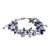 Lapis lazuli beaded wristband bracelet, 'Natural Allure in Blue' - Beaded Lapis Lazuli Bracelet