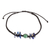Lapis lazuli and quartz macrame wristband bracelet, 'Green Globe' - Quartz and Lapis Macrame Bracelet