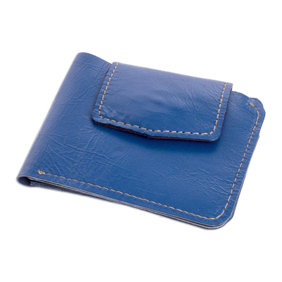 Blue Leather Wallet from Costa Rica