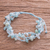 Aquamarine beaded wristband bracelet, 'Natural Allure in Aqua' - Natural Aquamarine Beaded Bracelet