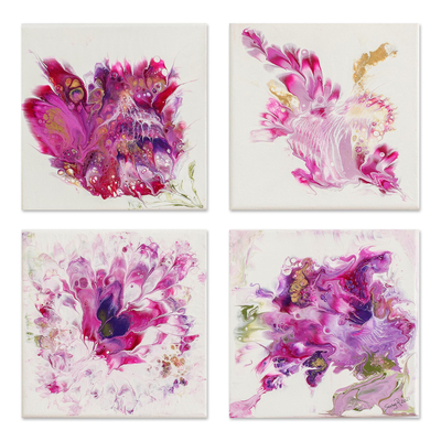 Abstract Floral Quadriptych