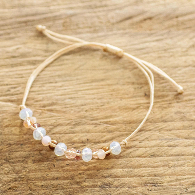 Beaded pendant bracelet, 'Sweet Sparkle' - Crystal Beaded Bracelet from Costa Rica