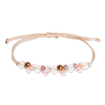 Beaded pendant bracelet, 'Sweet Sparkle' - Crystal Beaded Bracelet from Costa Rica