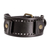Men's faux leather cuff bracelet, 'Tamarindo Trend in Black' - Black Men's Bracelet in Faux Leather