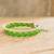 Braided faux leather wristband bracelet, 'Lime Spirit' - Bright Green Faux Leather Bracelet