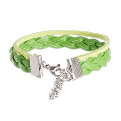 Arcas Green Braided • Leather Bracelet