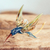 Figur aus mundgeblasenem Glas, 'Busy Blue Hummingbird'. - Costa Rica mundgeblasenes Glas Kolibri Figur