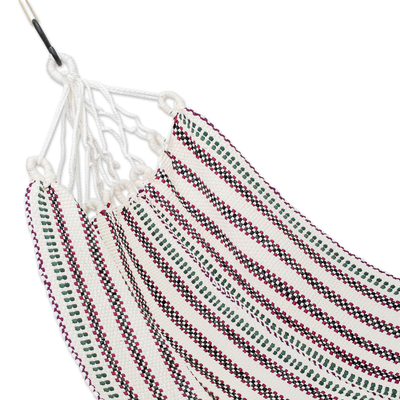 Recycled fabric hammock, 'Afternoon Break' (single) - Handcrafted Hammock from Costa Rica (Single)