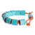 Leather wristband bracelet, 'Seafoam Cylinders' - Costa Rica Handmade Eco Friendly Blue Leather Bracelet