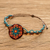 Macrame wristband bracelet, 'Mandala Magic' - Mandala Motif Macrame Bracelet thumbail