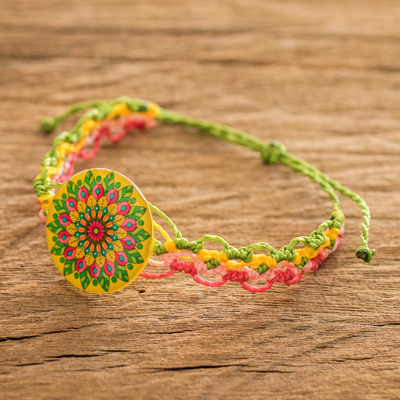 Macrame wristband bracelet, Spring Mandala
