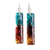Recycled glass dangle earrings, 'Magic Colors' - Eco-friendly Dangle Earrings (image 2a) thumbail