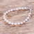 Cultured pearl strand bracelet, 'Subtle Rose' - Pink and White Cultured Pearl Bracelet