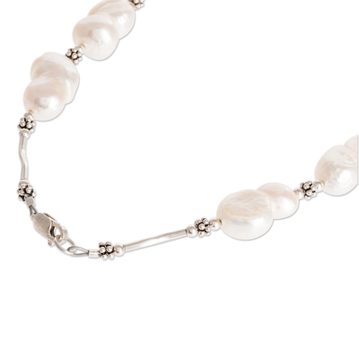 collar de eslabones de perlas cultivadas - collar barroco de perlas cultivadas