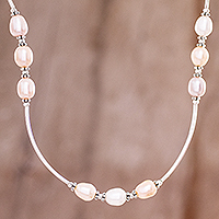 Cultured pearl link necklace, Feminine Energy