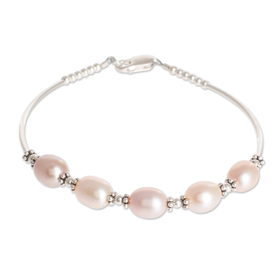 pulsera con colgante de perlas cultivadas - Pulsera de perlas cultivadas rosas