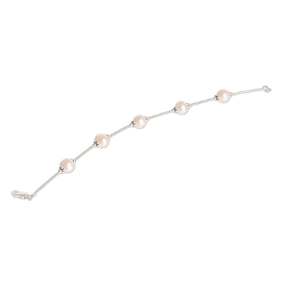 Pulsera con cuentas de perlas cultivadas - Pulsera con cuentas de perlas cultivadas rosas