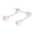 Aretes colgantes de perlas cultivadas - Pendientes colgantes perla rosa