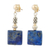 Gold accented lapis lazuli dangle earrings, 'Caribbean Coast' - Lapis Lazuli Earrings with Gold Accents (image 2a) thumbail
