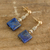 Gold accented lapis lazuli dangle earrings, 'Caribbean Coast' - Lapis Lazuli Earrings with Gold Accents (image 2b) thumbail