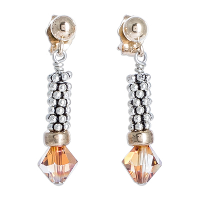 Amber Crystal Dangle Earrings