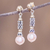 Gold-accented cultured pearl dangle earrings, 'Rose Glam' - Pink Cultured Pearl Earrings