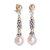 Ohrhänger aus Zuchtperlen mit Goldakzenten, „Rose Glam“ – Ohrringe aus rosafarbenen Zuchtperlen